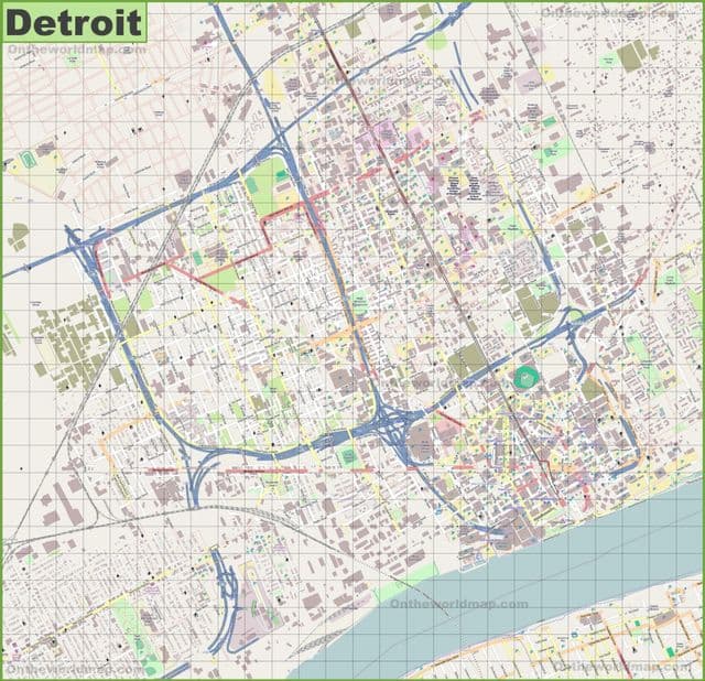 Mapa ulic Detroit