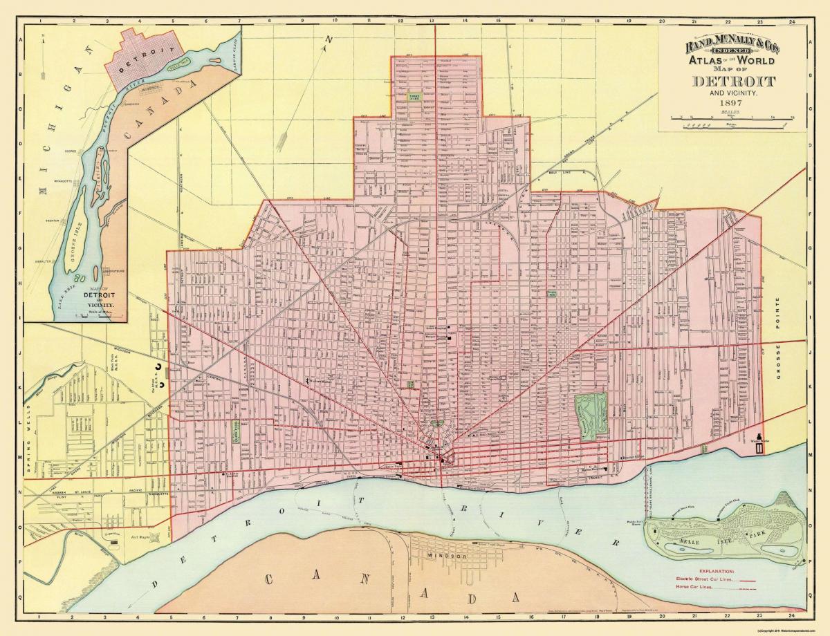 Antyczna mapa Detroit